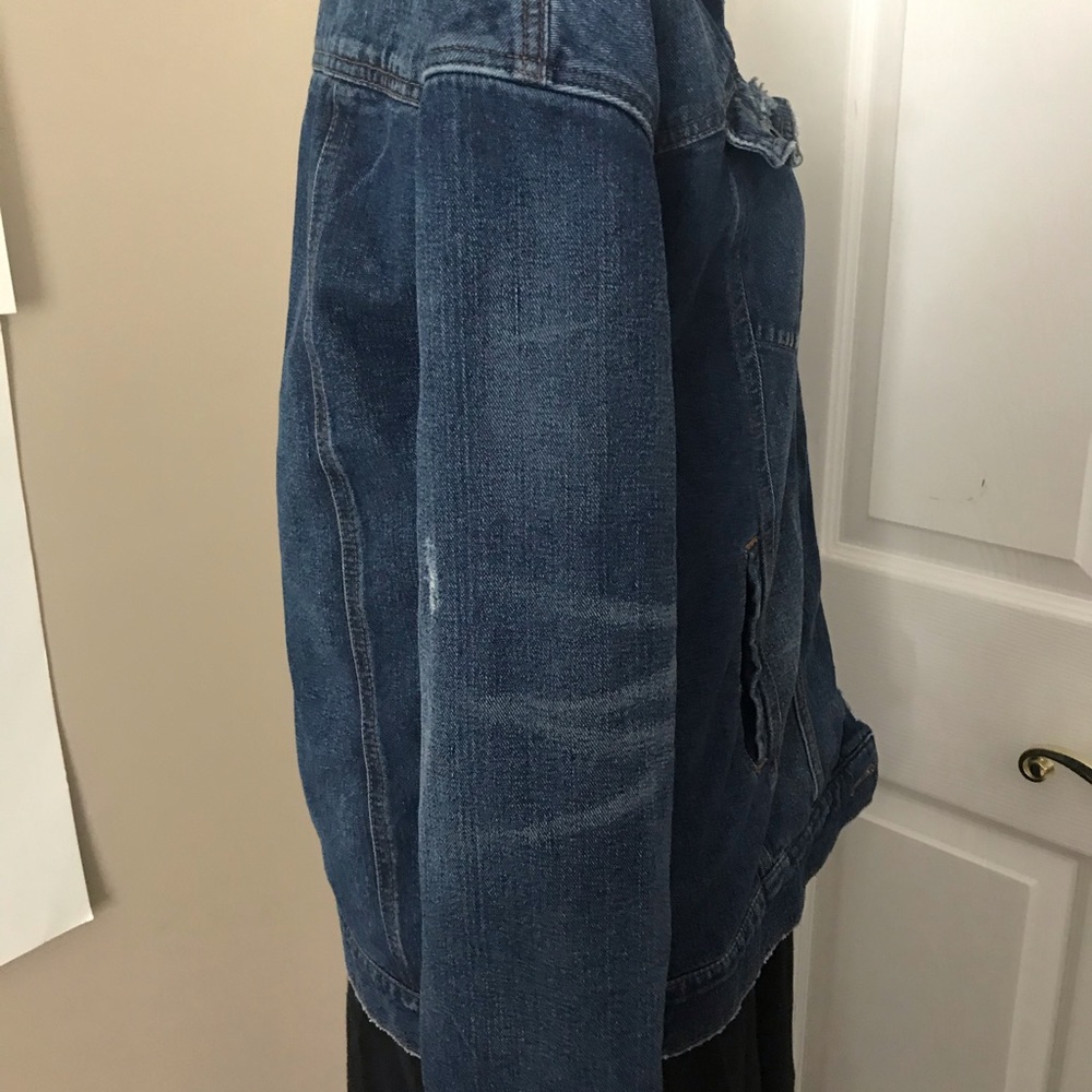 Free People Oversized Distressed Denim Jacket - Picture 13 of 16
